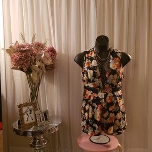 Papaya Floral Romper